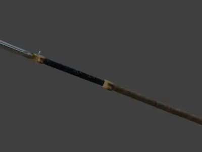 Naginata samurai sword 3D model