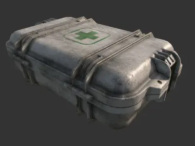 Military First Aid Kit Case Low-poly 3D model purchase