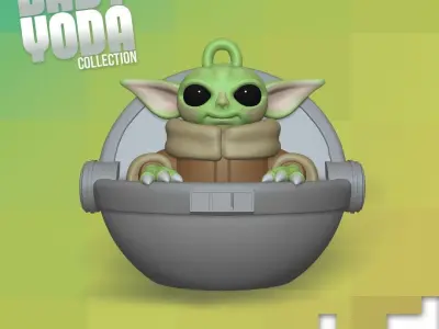 Baby Yoda Keychain Pack 3D print model