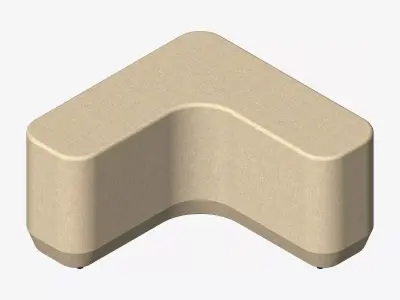 Seat - Ottoman - Simplicity - L Shape Low-poly 3D model