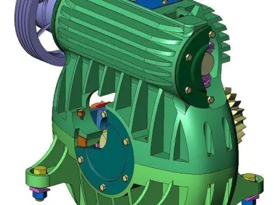 Worm gear a sectoional 3D model