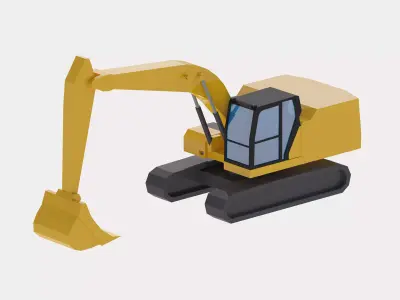 Excavator Construction 323 Simplified Low-poly 3D model