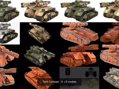 Tank Concept - 3  3D Model Pack