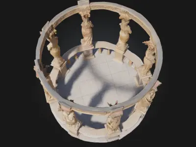 Statuesque Pavilion  Majestic Shelter of Architectural Grandeur 3D model