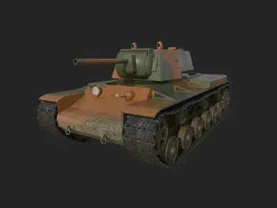 Low Poly Tank KV1 Como 001 Low-poly 3D model