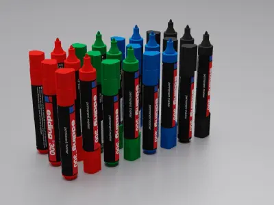 Edding 300 Marker Free low-poly 3D model