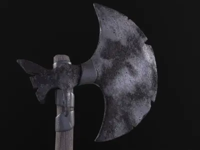 Medieval Axe Low-poly 3D model get