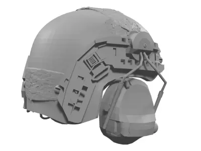 High Cut Tactical Helmet 3D print model