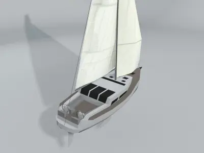 Sail Boat LOWEST Low-poly 3D model