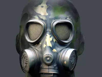 helmet Gas mask  3d model military combat Low-poly  Low-poly 3D model purchase