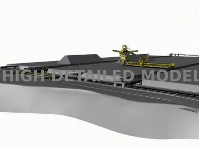 Stock pile of mining industrial installation 3D model