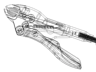 Short Nose Grip Wrench Free 3D model