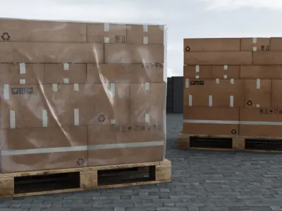 Cardboard Pallet Low-poly 3D model