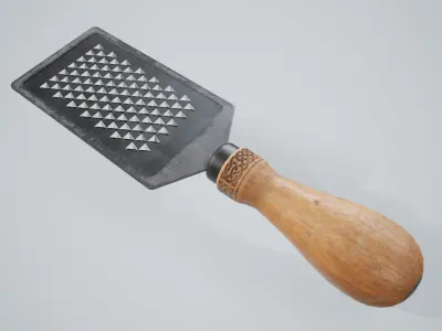 Grater PBR Game Ready wooden from late century Low-poly 3D model