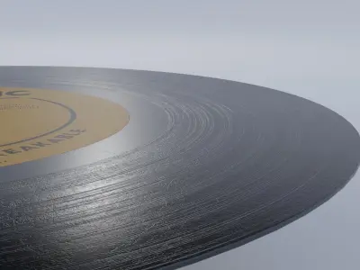 Retro Vinyl Disk with 4K Textures Low-poly 3D model