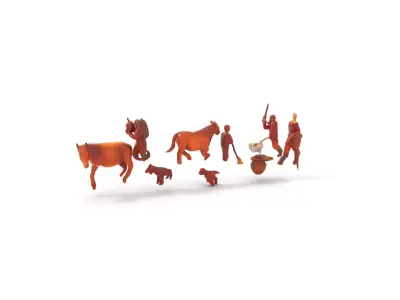 Rustic Farming Scene model pack Low-poly 3D model