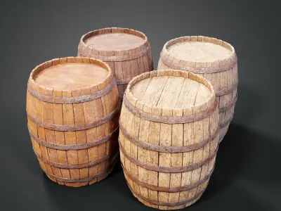 Medieval market props 3D Model Pack