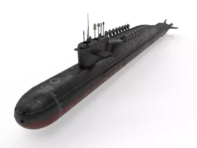 delta class submarine Low-poly 3D model