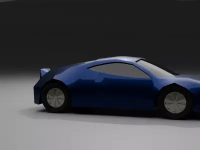Low Poly Modern Super car Vehicle 2026 Game Ready FBX OBJ Low-poly 3D model