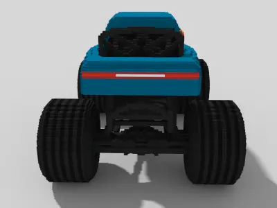 Voxel Monster Truck Low-poly 3D model