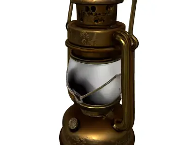 Vintage Kerosene Oil Lantern Low-poly 3D model
