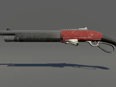 Zombie Shotgun Low-poly 3D model