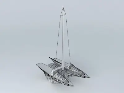 Double hull boat Free 3D model