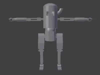 Bipedal Steampunk Mech Mesh and Rig Low-poly 3D model