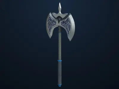Battle Axe 04 All PBR Unity UE Textures Included Low-poly 3D model