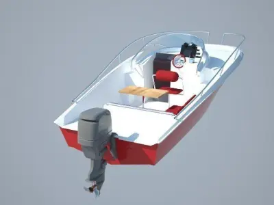 6m pleasure boat Low-poly 3D model
