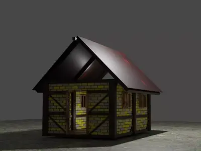 Low Poly House Very Simple It is work very good in UE  Free 3D model