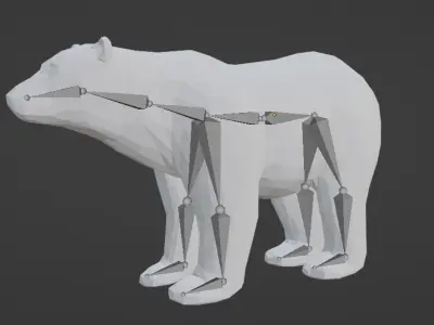 Bear With Fish Free low-poly 3D model