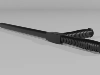 LowPoly Police Baton GameReady Weapon Asset Low-poly 3D model