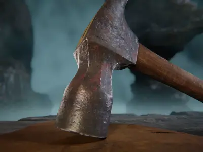 Old Claw Hammer Low-poly 3D model