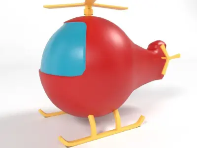 Helicopter Low Poly  cartoon 3D model