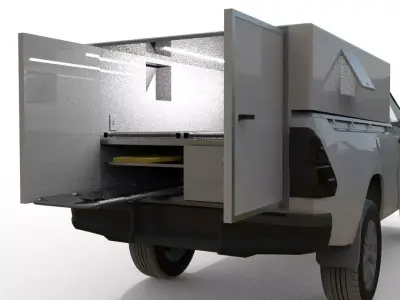 Toyota Hilux Single Cab Morgue Unit 3D Model Forensic Transport 3D model