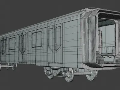 Warsaw metro middle coach 3D model