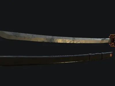 Katana samurai sword Low-poly 3D model purchase