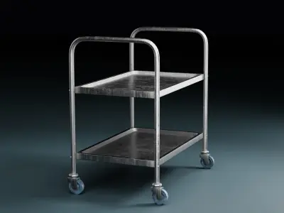 Medical and Lab Cart 02 - Game Ready PBR Low-poly 3D model