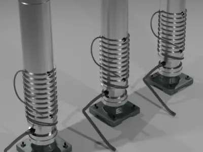 Uranium gas centrifuges 3D model