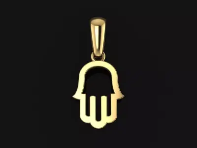 DAINTY HAMSA PENDANT FRAME CHARM 3D print model