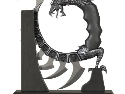 Fantasy Master FM-571 Fantasy Dragon Show Blade with Stand 3D model