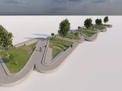 public park-Private Park Landscape 3D model 10