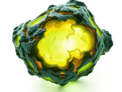 Glowing Organic SciFi Core Low-poly 3D model