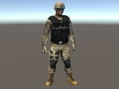 Soldier - Game Ready and Rigged Low-poly 3D model