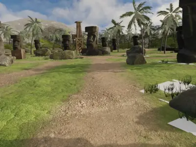 Easter Island Moai Statues 3D model