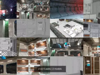 2 sci fi asets 3D Model Pack purchase