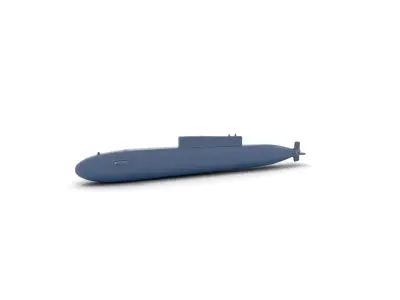 Stealth Black Submarine model pack Low-poly 3D model