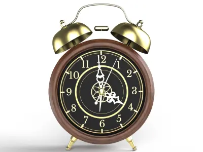 Brown wood Alarm Clock 3D model