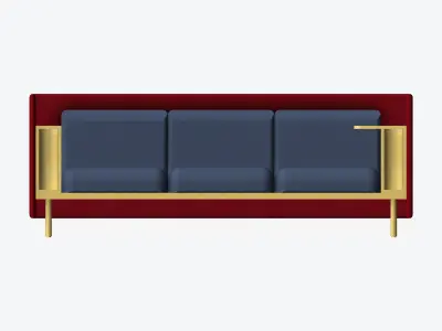 Sofa - Contemporary - Flame - Medium - Armrest Shelf Low-poly 3D model purchase